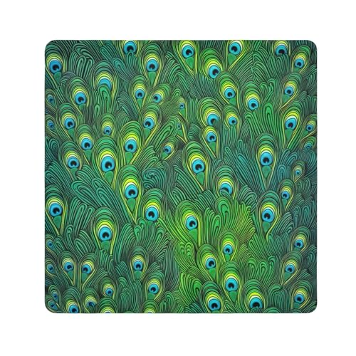 ODAWA Camera Protective Cover Colorful Green Peacock Feathers Self Adhesive Cloth 13.8