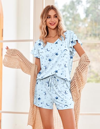 Pyjama 2 pièces fluide col en V résolvant le manque de poches des tenues de nuit