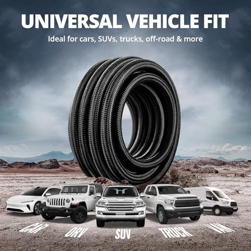 Image of EVIL ENERGY 8AN Fuel Line, AN8 Braided Fuel Hose Nylon CPE 25FT Black