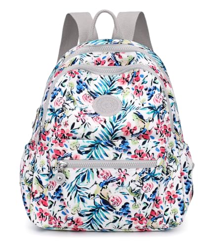 Image of Pealwel Mini Backpack Purse for Women,Small Nylon backpacks for Ladies Backpacks Women Anti Theft Travel Bag (Colorful Flower)