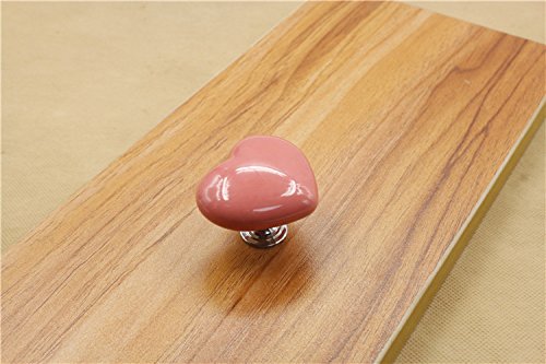 sztuk 38mm biały śliczny kształt serca gałki ceramiczne, cukierki kolor dziecięce dziecięce uchwyty meblowe ciągnie do drzwi szuflada szafki szafka komoda Bin skrzynia na książki itp. ze śrubami (różo