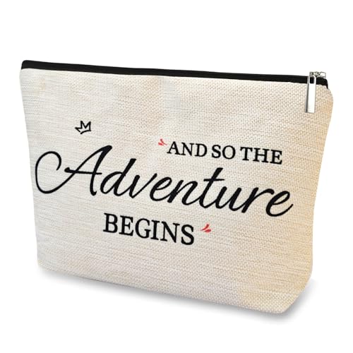 DJOLY Bridal Shower Gifts for Bride To Be 2025 Makeup Bag, Bridal Shower Decorations, Wedding Engagement Gifts Bachelorette Party Accessories for Women, Small Cosmetic Travel Zipper Pouch