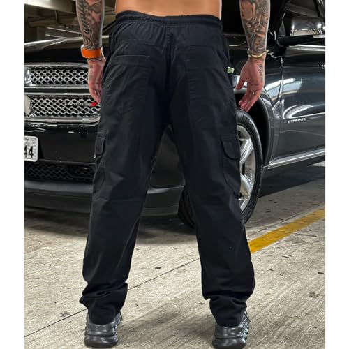 Calça Cargo Sarja Masculina Bolso Lateral Skatista Tatica Militar Trabalho Segurança (BR, Alfa, G, R