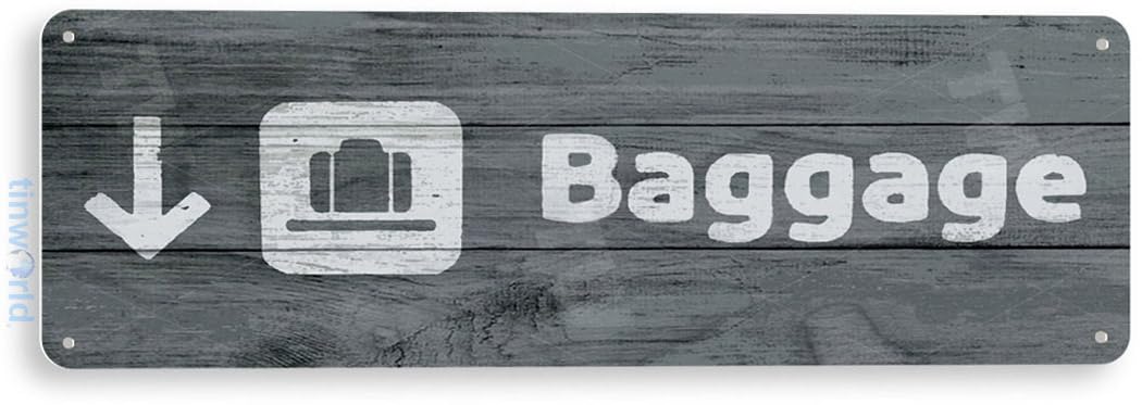 Amazon.com: Tinworld Tin Sign Baggage Claim Rustic Airport Metal Sign ...