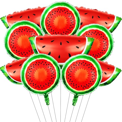 Tagberoy 10PCS Large Watermelon Foil Balloons Cartoon Fruit Balloons for Watermelon Party Decorations Summer Themed Birthday Baby Shower Wedding Party Decoration Supplies