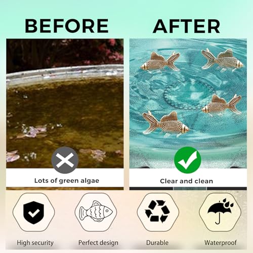 6 Pcs Mini Fish Shape Copper Purification Disks,Natural Birdbath Cleaner, Copper Birdbath Cleaner Ornaments for Outdoor Bird Baths & Bowls (Fish Design) by Generic - Used condition - Image 6