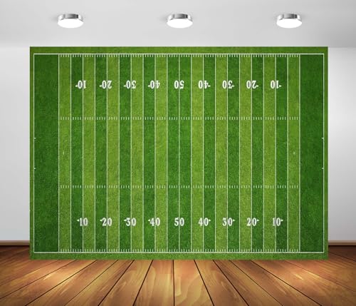 Loccor 7x5ft Fabric American Football Field Backdrop Stadium Green Grass Lawn Aerial View Background Football Sport Theme Birthday Party Decorations Kids Adults Photo Studio Props