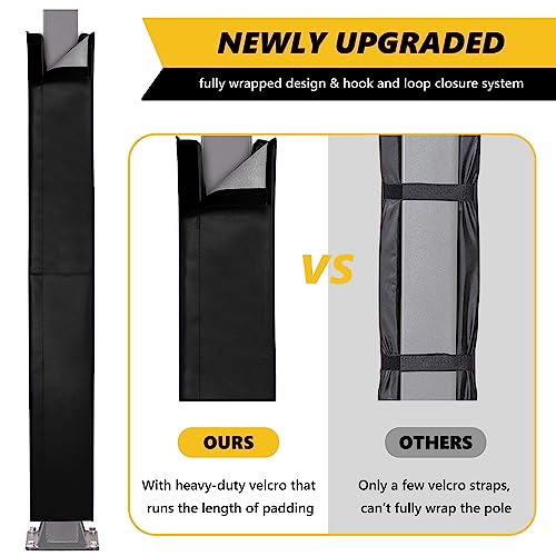 Image of 72 inch Tall Basketball Pole Pads, All-Weather Square Basketball Pole Padding Outdoor, 2 inch Thick Heavy Duty Wrap-Around Protective Pads for Fixed Height & Adjustable Basketball Hoop Poles