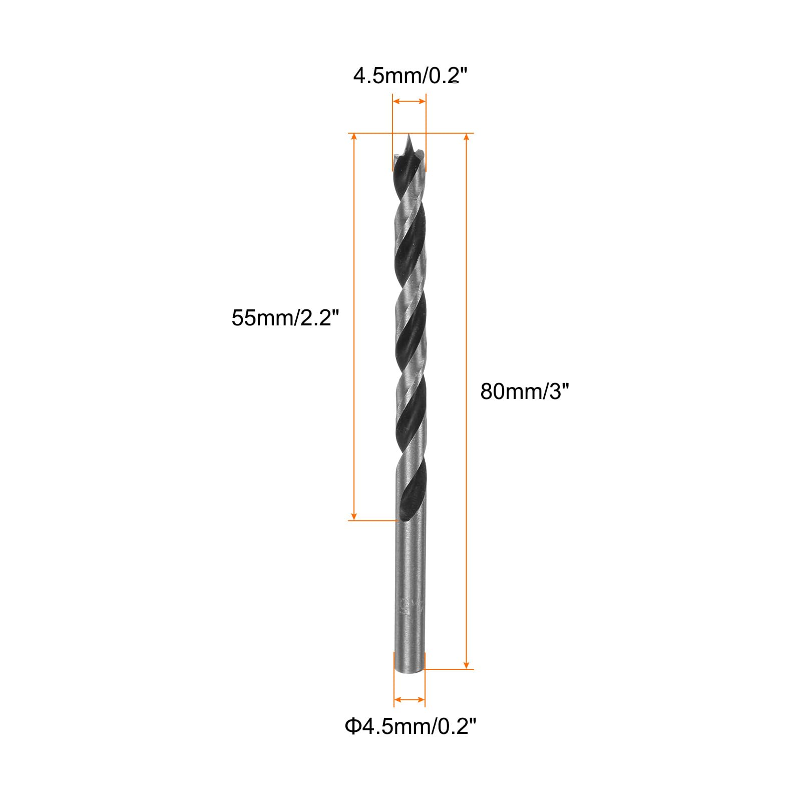 QUARKZMAN Brad Point 2 boren 5,5 mm diameter rechte punt ronde schacht QUARKZMAN Brad Point 2 boren 5,5 mm diameter rechte punt ronde schacht