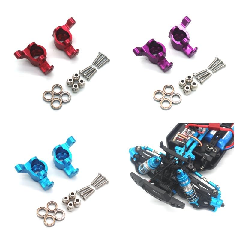 HLSONHENGM for SCY 16101 16102 16103 16104 16106 16201 RC 1/16 Metal Upgrade Parts for Remote Control car Steering Cup Parts(Purple)