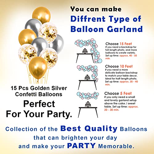 Image of Party Propz Happy Birthday Decoration Kit Combo with Fairy Led Light 29pcs Set Banner, Metallic, Confetti Balloon, Swirls For Boys, Girls, Kids, Wife, Women, 16th, 18th, 21st, 30th Party Supplies