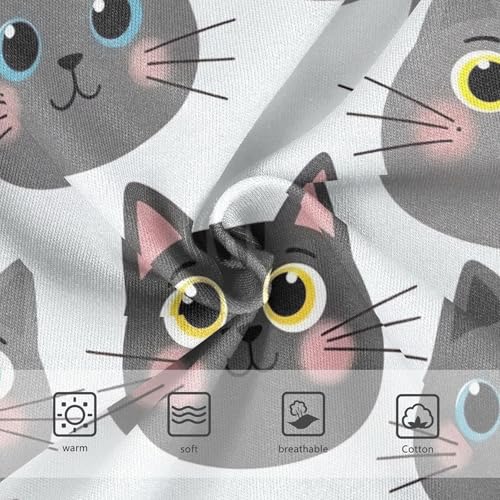 Print Toddlers Underwear Floral 2t Cotton Panties for Girl Playful Cartoon Cats Gray White Underpants Briefs3