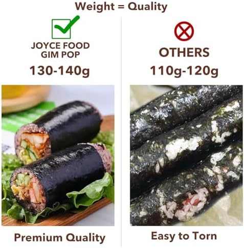 Gim Pop Nori Sheets for Sushi Gimbap Roasted Seaweed Sheet All Natural Dried Seaweed for Wrap Rice, Onigiri, Sushi - Product of Korea, Restaurant Quality (50 Full Sheets,130g)