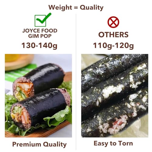 Gim Pop Nori Sheets for Sushi Gimbap Roasted Seaweed Sheet All Natural Dried Seaweed for Wrap Rice, Onigiri, Sushi - Product of Korea, Restaurant Quality (50 Full Sheets,130g)