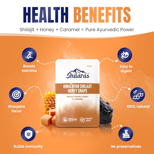 Image of Himalayan Shilajit Honey Snaps | Caramel Flavour | 70%+ Fulvic Acid | LAB-TESTED | 600mg Pure Himalayan Shilajit in Every Snap (1 Week Pack)