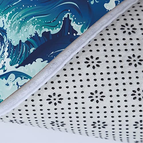 Zifarm Badematte rutschfeste 50x80 cm Ozean Badvorleger-Set 3D Drucken Wellen Mikrofaser Flanell Absorbierend Badematten… – Bild 8
