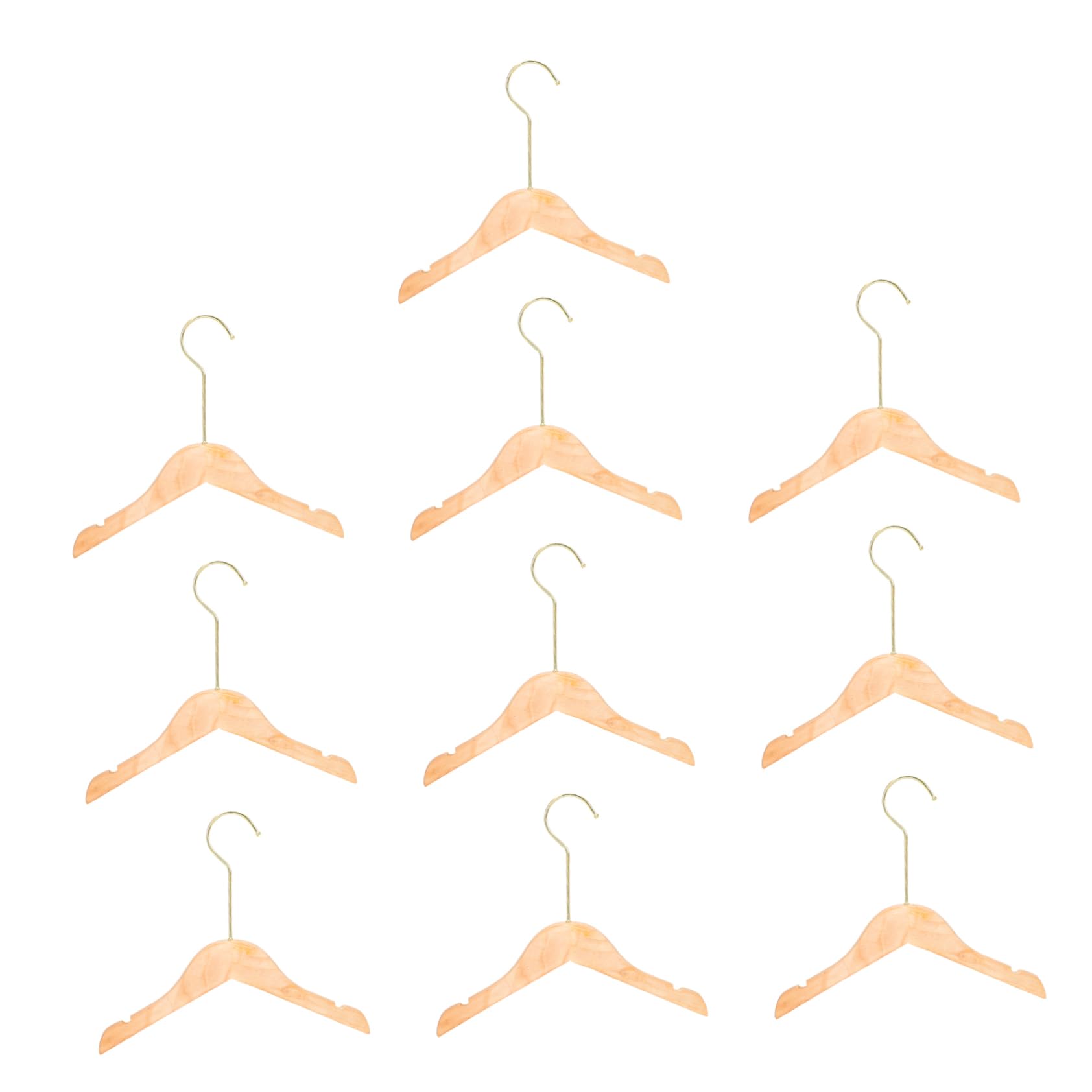 Perchas de Madera para Niños y Bebés, 10 Piezas, Diseño Seguro y Antideslizante, Tamaño 15 Cm, Ideales para Secar Ropa en Casa
