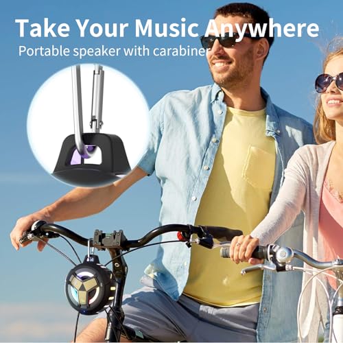 Image of EBODA Waterproof Bluetooth Speaker Shower Portable Gifts for Adults Men | IP67 Wireless Speakers, LED Light, Stuff for Travel, Pool, Beach, River Floating Essentials-Black Golden Special Edition