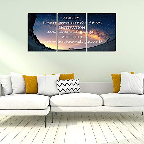 3 Panels Successful Inspirational Posters Quotes Wall Art Ability Modern Motivational Painting Picture Prints On Canvas Artwork Motto For Office Bedroom Decor Living Room Home Decor (16”Hx36”W) #TOP4