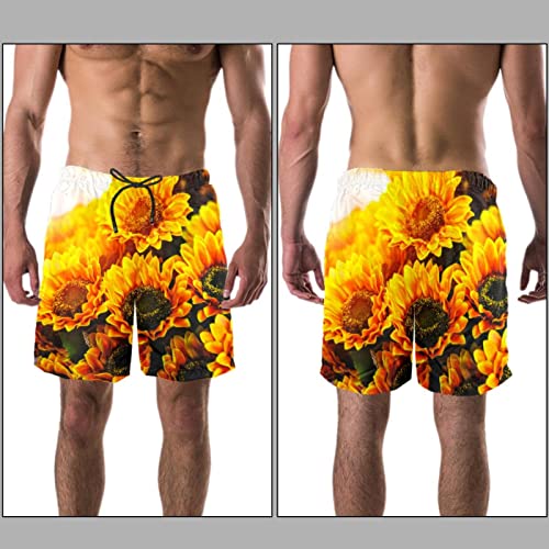 Short de bain pour hommes HadHfun motif tournesol maillot de plage séchage rapide