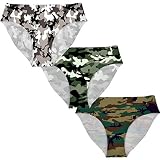 Upetstory Camo Panties for Women Bikini Briefs Hipster Large 3 Pack Seamless Underwear For Teen Girl