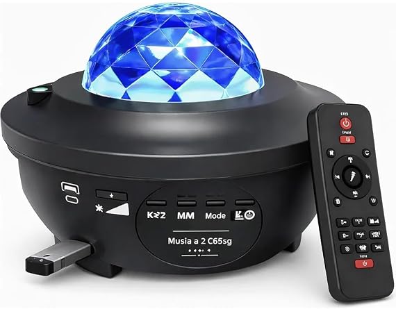 Kenly LED Y ld z Projekt r Gece Lambas  Bluetooth Hoparl rl  21 I k Modu, Okyanus Dalga Efekti, USB Ba lant , Uzaktan Kumandal  Atmosfer Lambas  [Enerji S n f  A++]