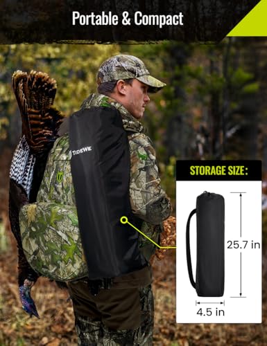 TIDEWE Hunting Blind for Turkey, 3-Panel Blind See Through with Carrying Bag, Silent & Covert Pop Up Ground Blind for 1-2 Person Lightweight Hunting, Next Camo G2 Green, Standard Height (34 in)