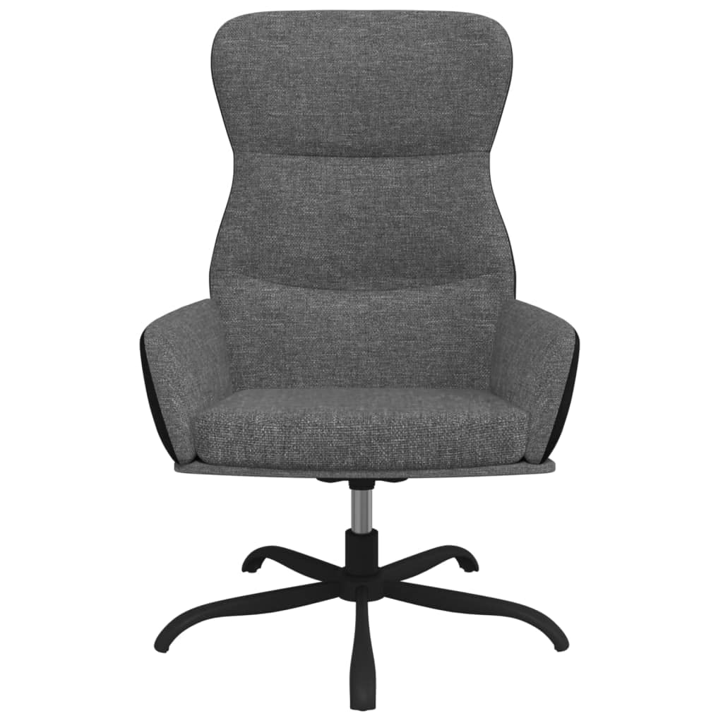 Relaxsessel Hellgrau Stoff mit Metallgestell, drehbar 360 Grad, gepolstert mit Schaumstoff, ergonomisch bequemer Lounge Sessel für Wohnzimmer, Büro, Leseecke, mit Armlehne und Rückenlehne