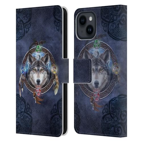 Funda iPhone 15 Brigid Ashwood Evita Arañazos con Carcasa Libro Cuero Sabiduría Celta