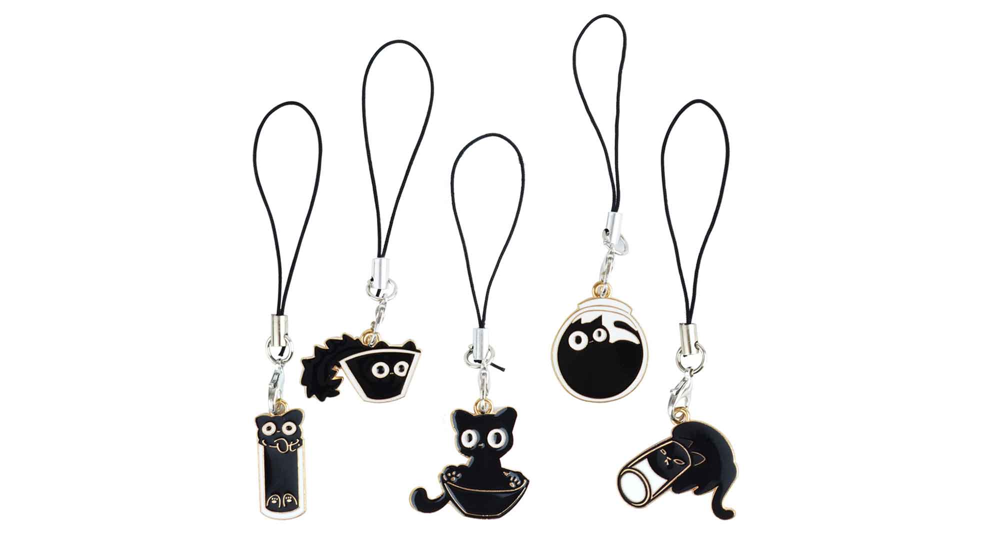 【5周年記念】豆猫HOLDCATキーホルダー No.5 黒猫 オリジナルカード付 Amazon.co.jp: prendre 黒猫 ストラップ キーホルダー 黒ねこ 猫 5個