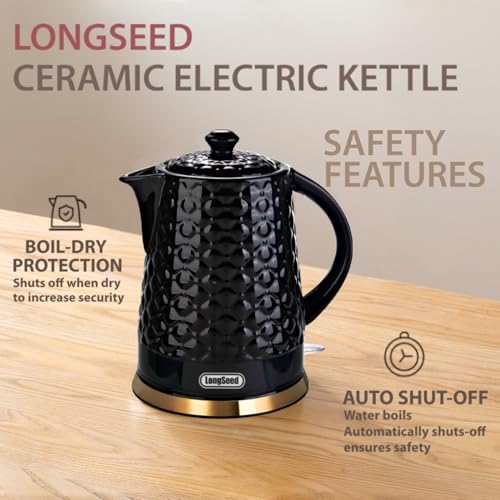 Tetera eléctrica cerámica 1.5L 1200W negro miniatura 6