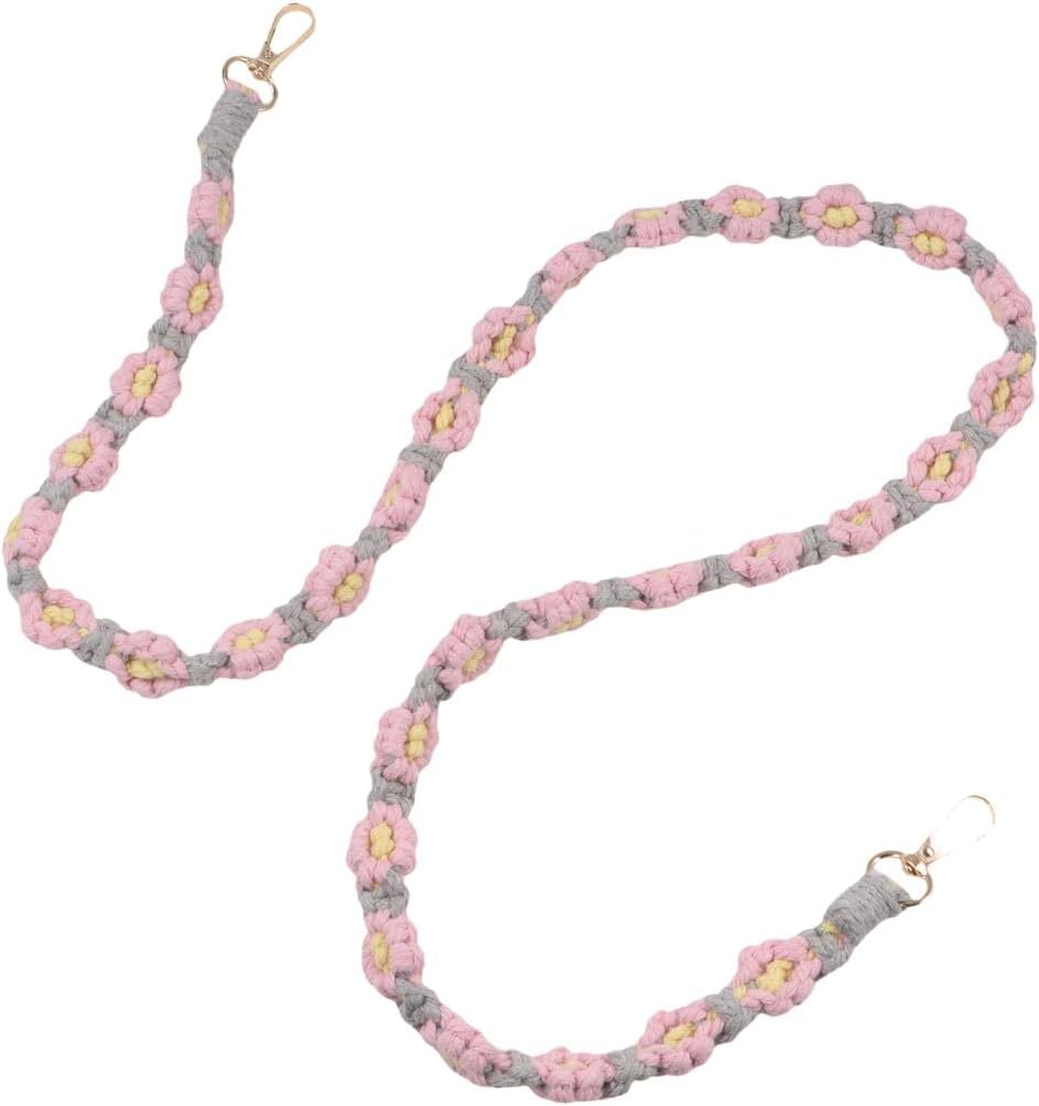 Cell Phone Lanyard,Boho Macrame Braided Phone Lanyard,Daisy Flower Lanyard,Universal Phone Crossbody Lanyard with Phone Tether Tab, Large, Red - Image 6