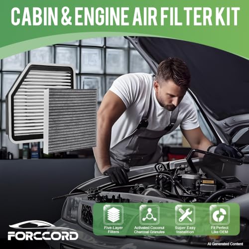 Image of Cabin & Engine Air Filter Combo for 2006-2015 Lexus IS250, 2007-2011 GS350 | for 2006-2013 IS350, 2006-2007 GS430, Replace#CF10285,17801-31110,Air Filter Kit Replacement Car Accessories
