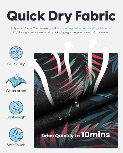 Image of maamgic Mens Slim Fit Swim Shorts Swim Trunks 7 inch Quick Dry Mens Bathing Suits with Mesh Lining