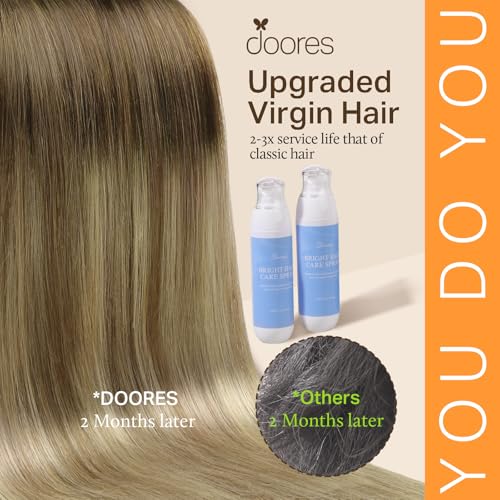 Image of DOORES Human Hair Extensions Clip Ins, Chocolate Dip Color Melt 18 Inch 7pcs 120g, Clip in Hair Extensions Remy Natural Hair Extensions Thick Silky Straight Hair