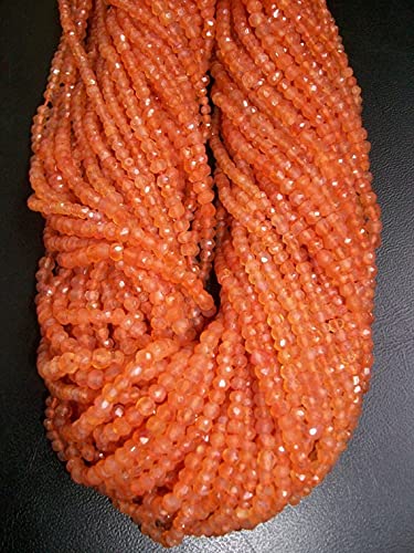 Cornaline roundel micro faceted 14 inch LKBEADS pour haute joaillerie