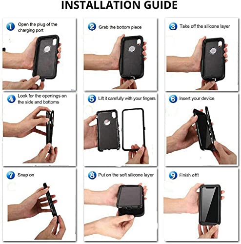 FastSun Defender Case Designed for iPhone 11 Pro, Protective Defender Shockproof Hybrid Case Dual Layer Design Hard Cover Compatible with iPhone 11 Pro (Clip+Camo Orange)