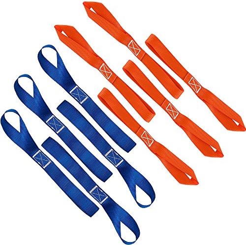 FineGood 11.6" Soft Loop Tie Down 1500 lb Load Capacity 4500 lb Breaking Strength Belts for Secure and Confident Trailering of Motorcycle Dirtbike ATV UTV (Orange) -10 Pcs