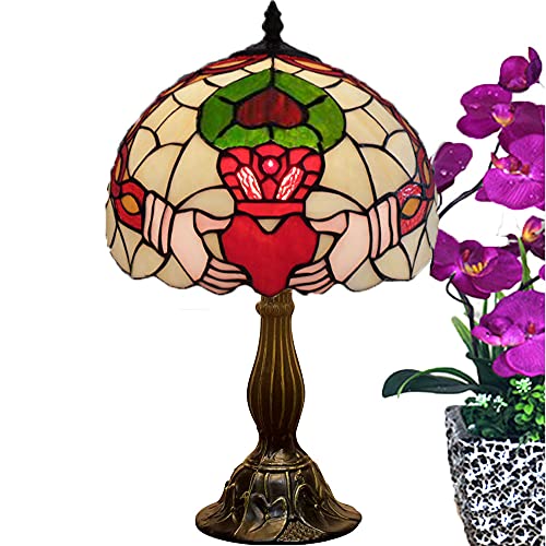 Ky&Bosam Stained Glass Tiffany Crown Irish Celtic Table Lamp Desk Lamp Table Light St Patrick's Day Decoration 19 Inch Tall Glass 12 Inch Wide Lamp Shade Antique Zinc Base #TOP7