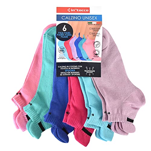 Chaussettes de sport en coton lot de 6 paires unisexes avec semelle éponge