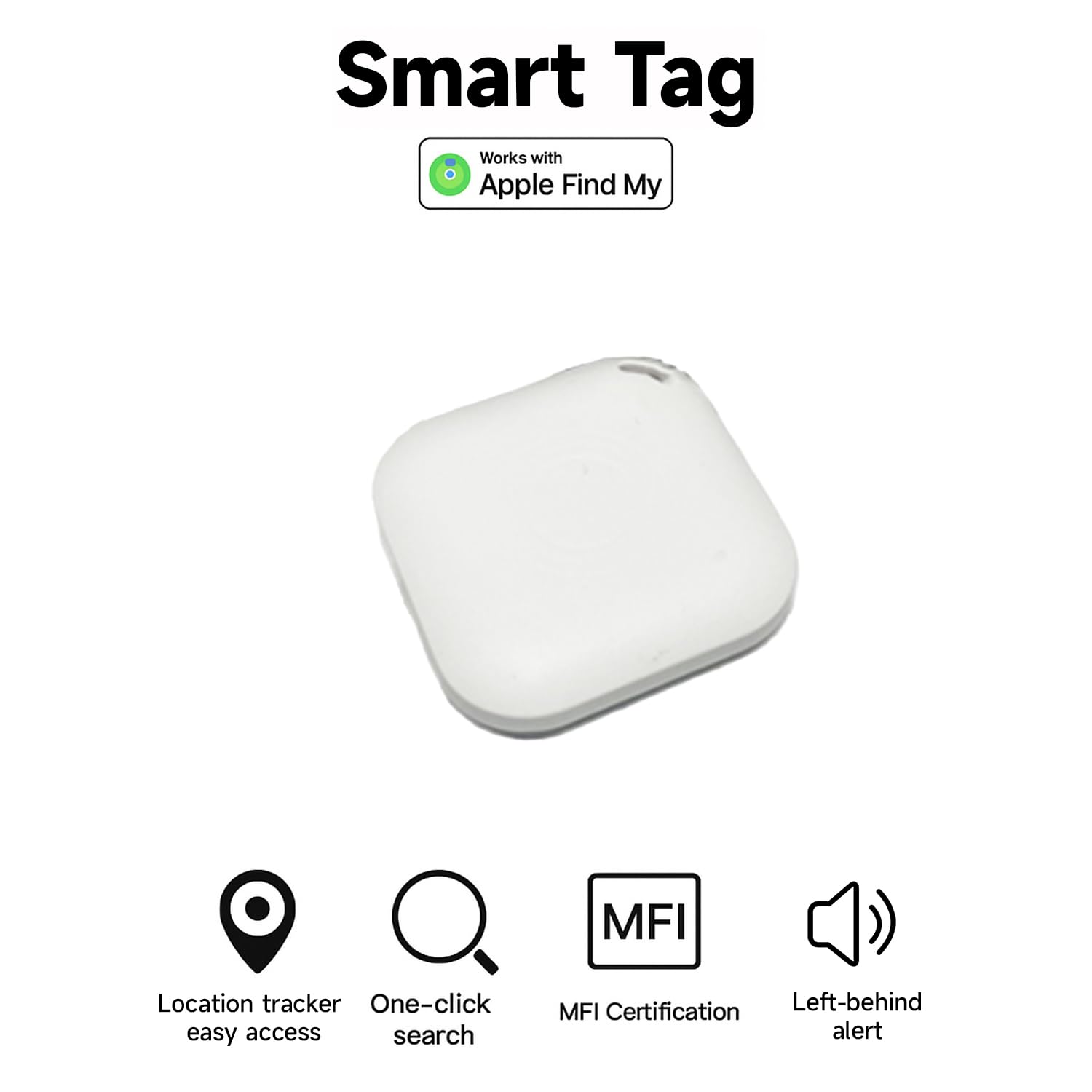 Smart Tags Lot de 2 traceurs compatibles avec Apple Find My (iOS 14.6 et versions ultérieures), localisateur de clés et localisateur d'articles pour sac à dos, valises, animaux de compagnie