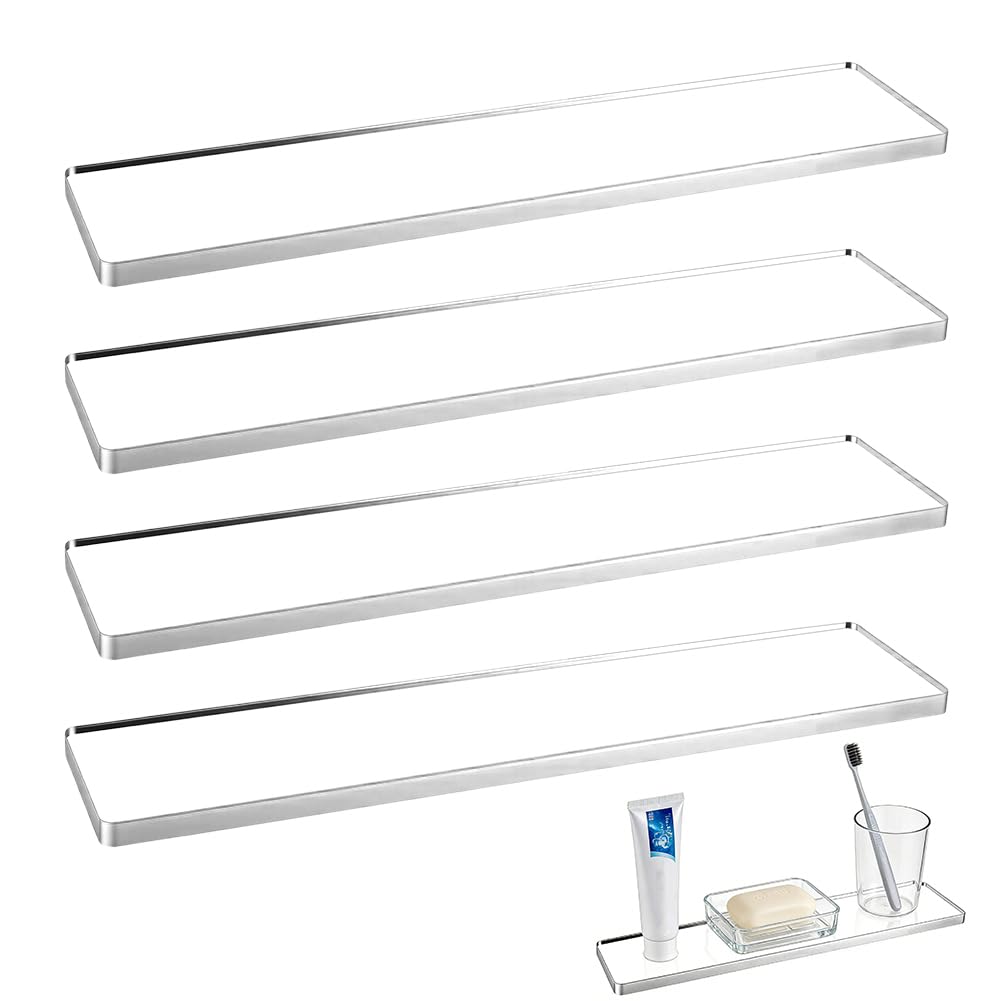 Étagère flottante acrylique transparente de 33 cm pour décoration et rangement mural