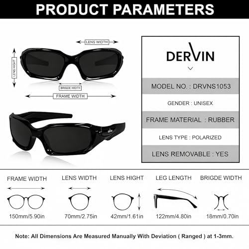 Image of Dervin UV Protected Polarized Sports Sunglasses for Men & Women Driving Cycling Fishing Cricket Sunglasses