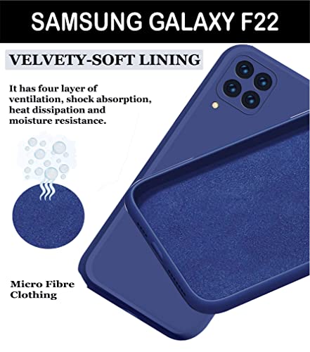 Image of A rtistque Liquid TPU Silicone Matte Shockproof Flexible with Camera Protection Soft Back Cover Case for Samsung Galaxy F22 - Blue