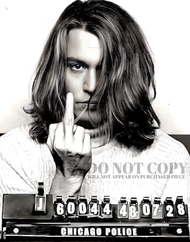 Póster impreso de la foto policial de Johnny Depp de 2001 en tamaño 8x10, retrato de actor