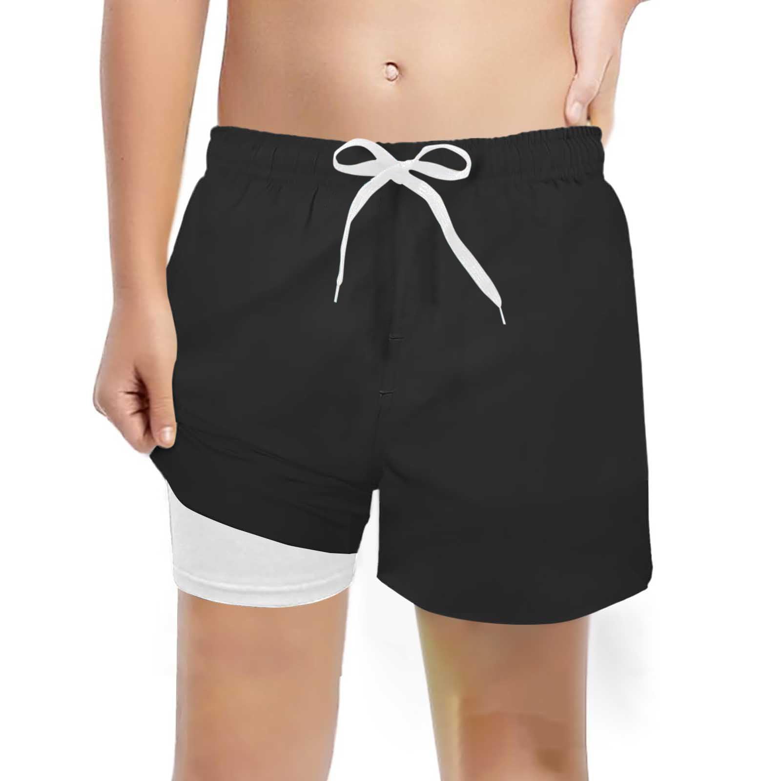 Generisch Pantalones para niños Bañador de moda para niños con forro de compresión, pantalones cortos de baño elásticos