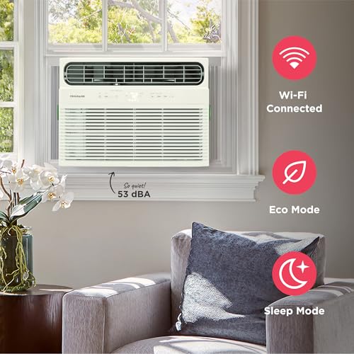 Frigidaire 10,000 BTU Smart Window Air Conditioner with Wi-Fi, Cools Up to 450 Sq. Ft., Remote Control, Quiet Operation, Eco Mode, 3 Fan Speeds, White - image 4
