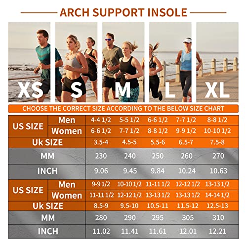 Plantar Fasciitis Flat Foot Orthopedic Insertion Pain Relief Insole For Men And Women(Size：us-11,Length-29.5Cm，Bright Orange) #TOP7