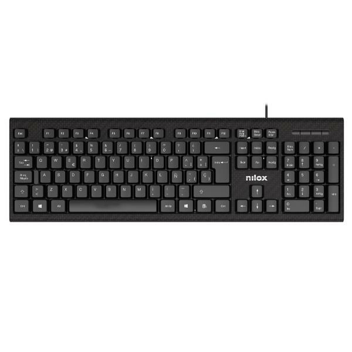 Nilox NXKBE000011 Black QWERTY Spanish keyboard