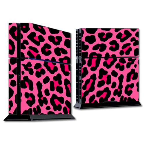 MightySkins Skin Compatible with Sony PS4 Console - Pink Leopard | Protective, Durable, and Unique Vinyl Decal wrap Cover | Easy to Apply, Remove, and